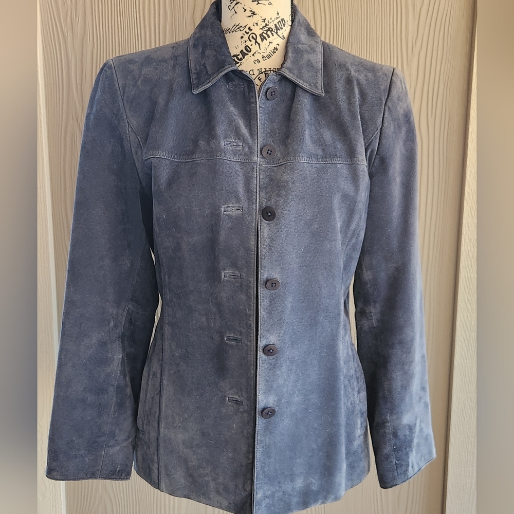 Kate Hill Blue Leather Jacket